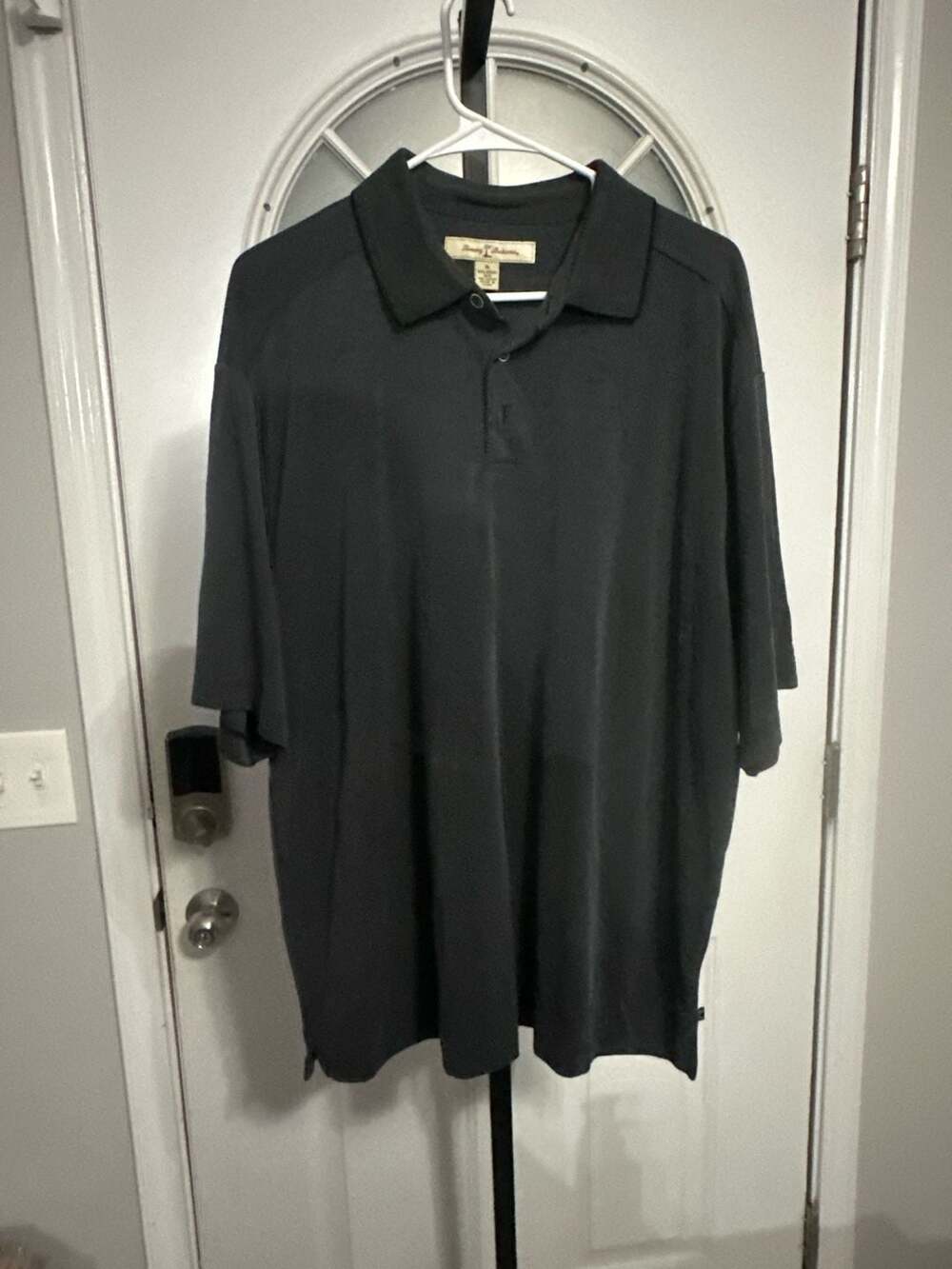 Tommy Bahama IslandZone Black Polo Shirt XL 64% Modal 36% Polyester #396